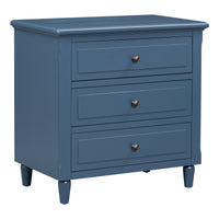 Thumbnail for U_STYLE 3-Drawer Nightstand Storage Wood Cabinet