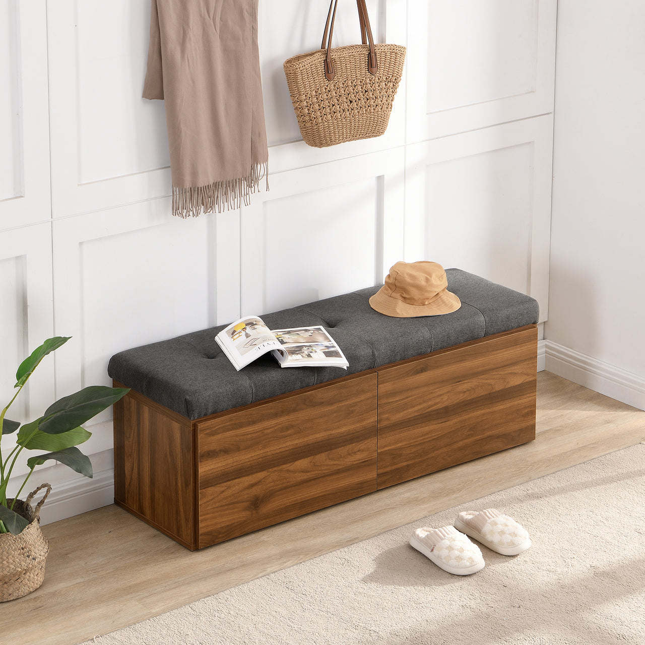 PEREGRINE 49" Shoe Storage Bench