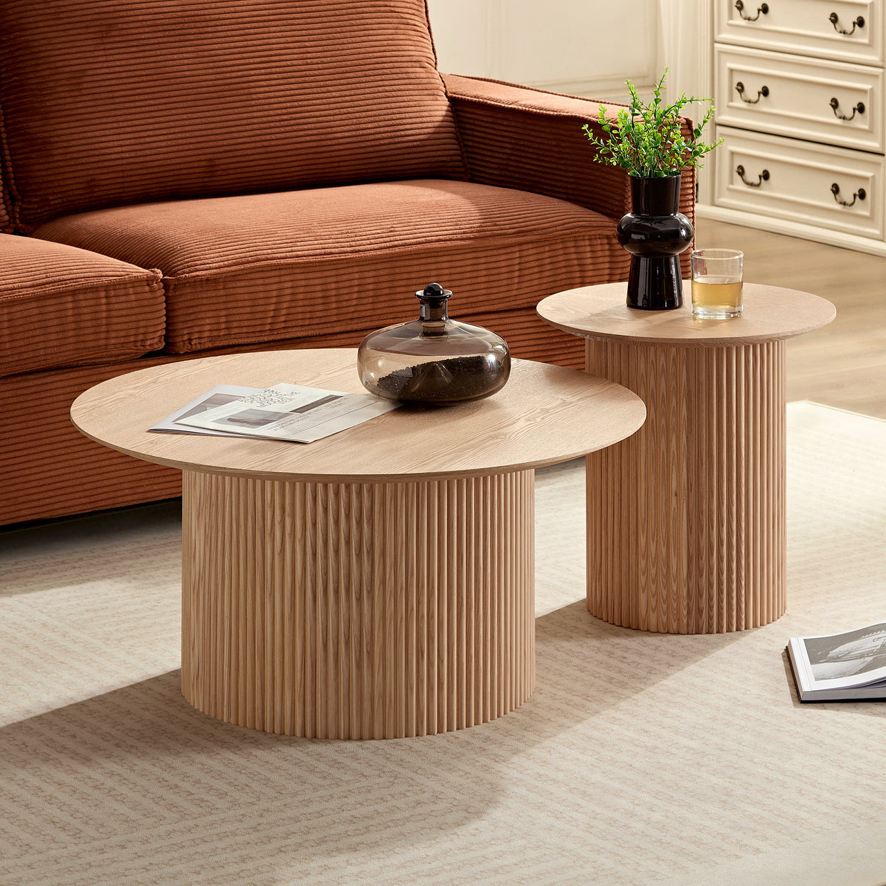 RHEA 18" Fluted Side Table