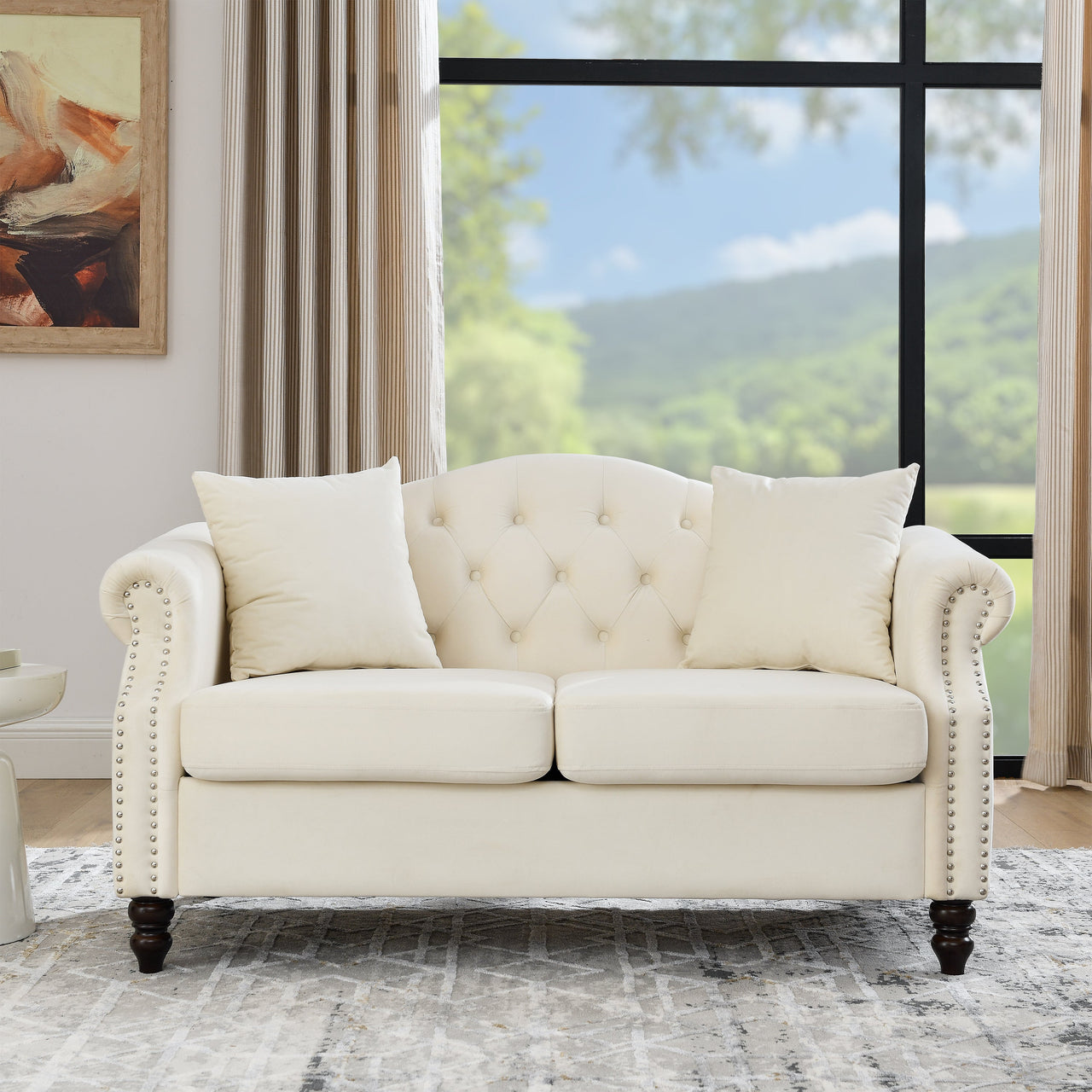 SYLVIE 57" Chesterfield Loveseat