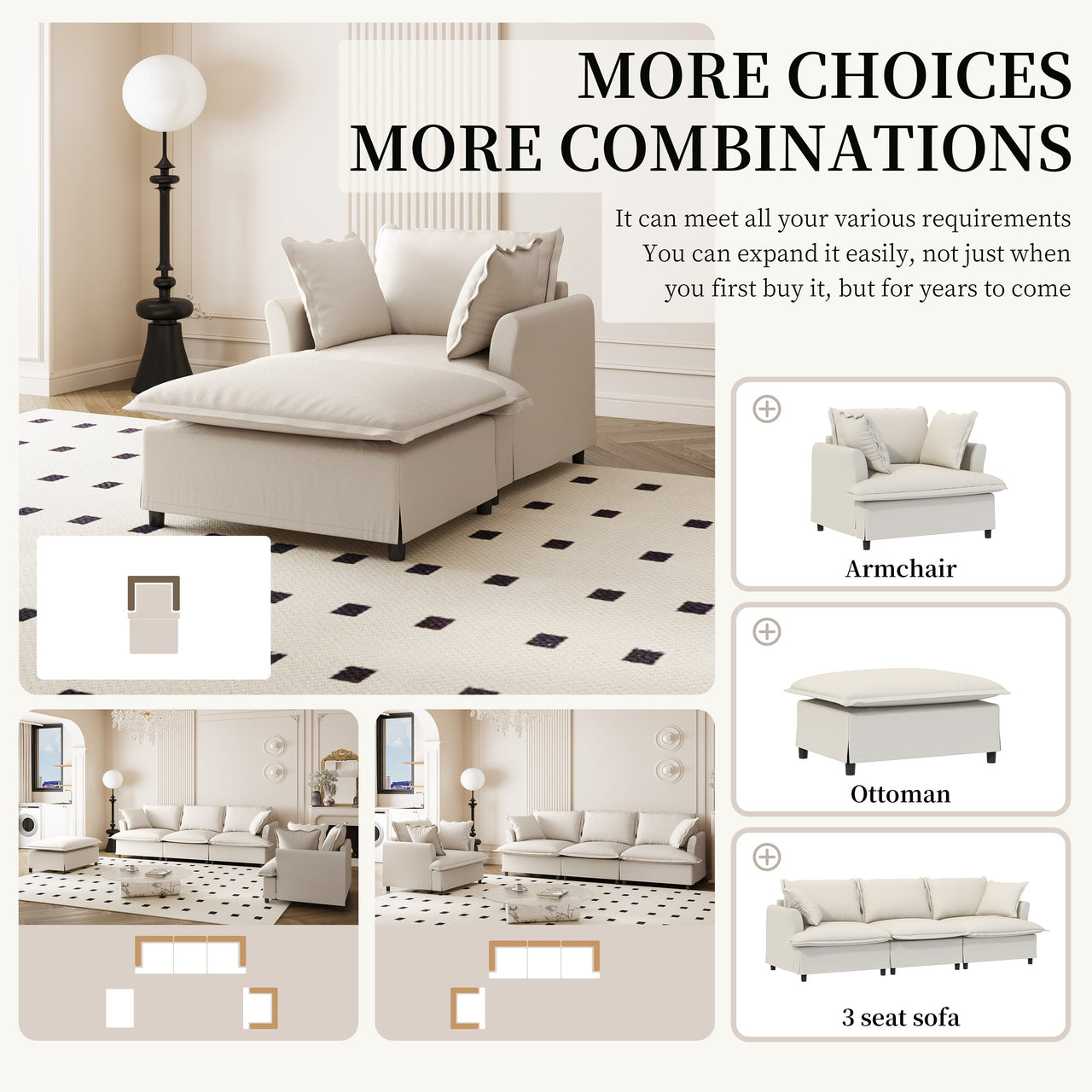 SYNOVI 37" Chair with Ottoman