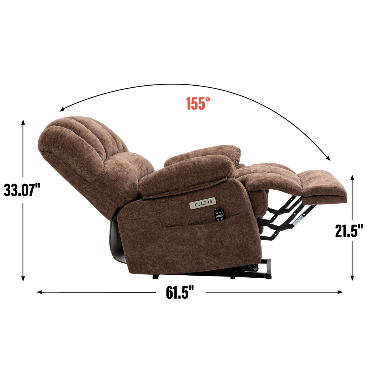 COZYLift 40" Recliner with Heat Massage - 7163 XL