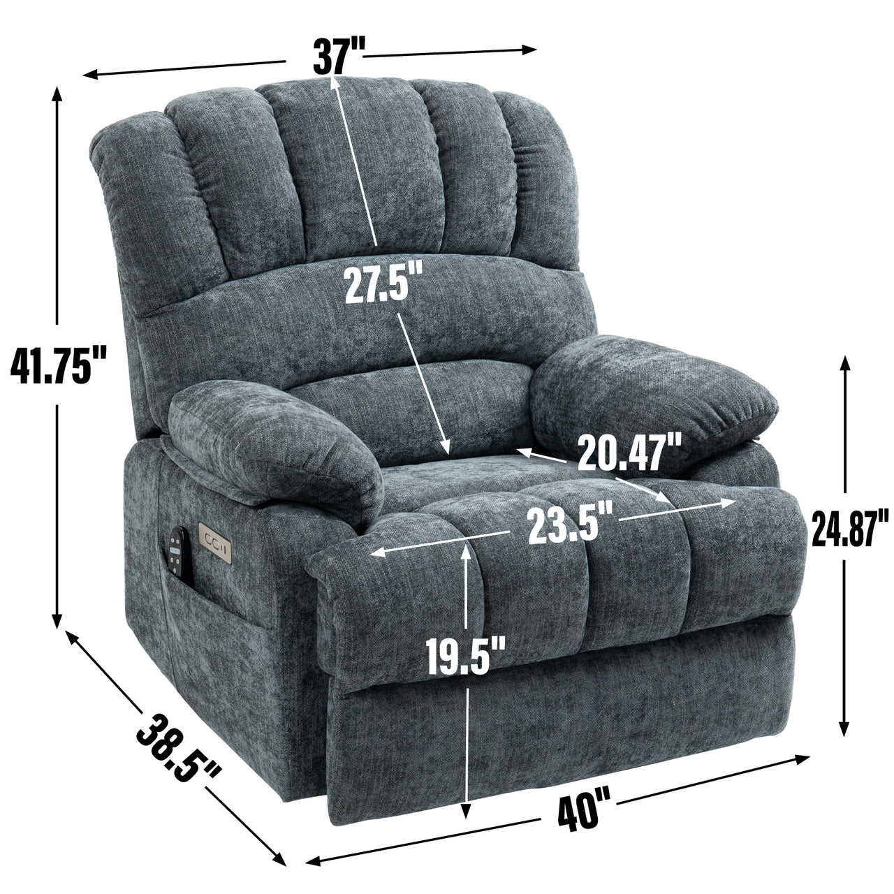 COZYLift 40" Recliner with Heat Massage - 7163 XL