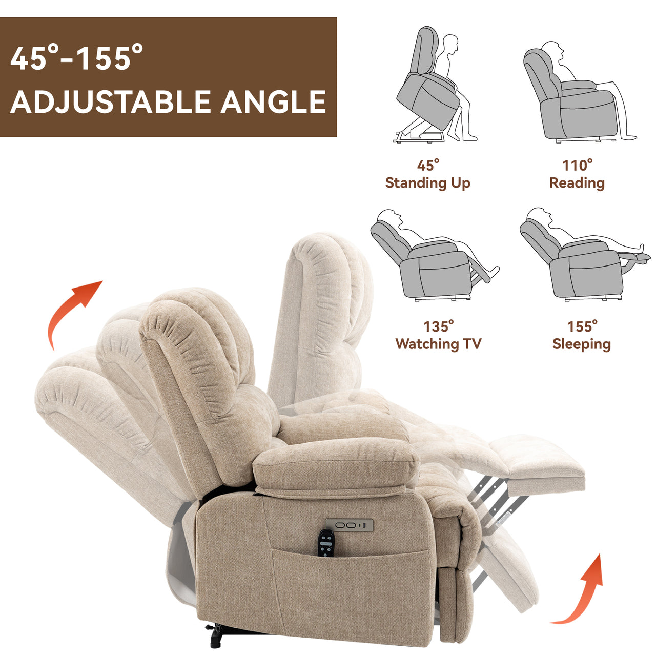COZYLift 40" Recliner with Heat Massage - 7163 XL