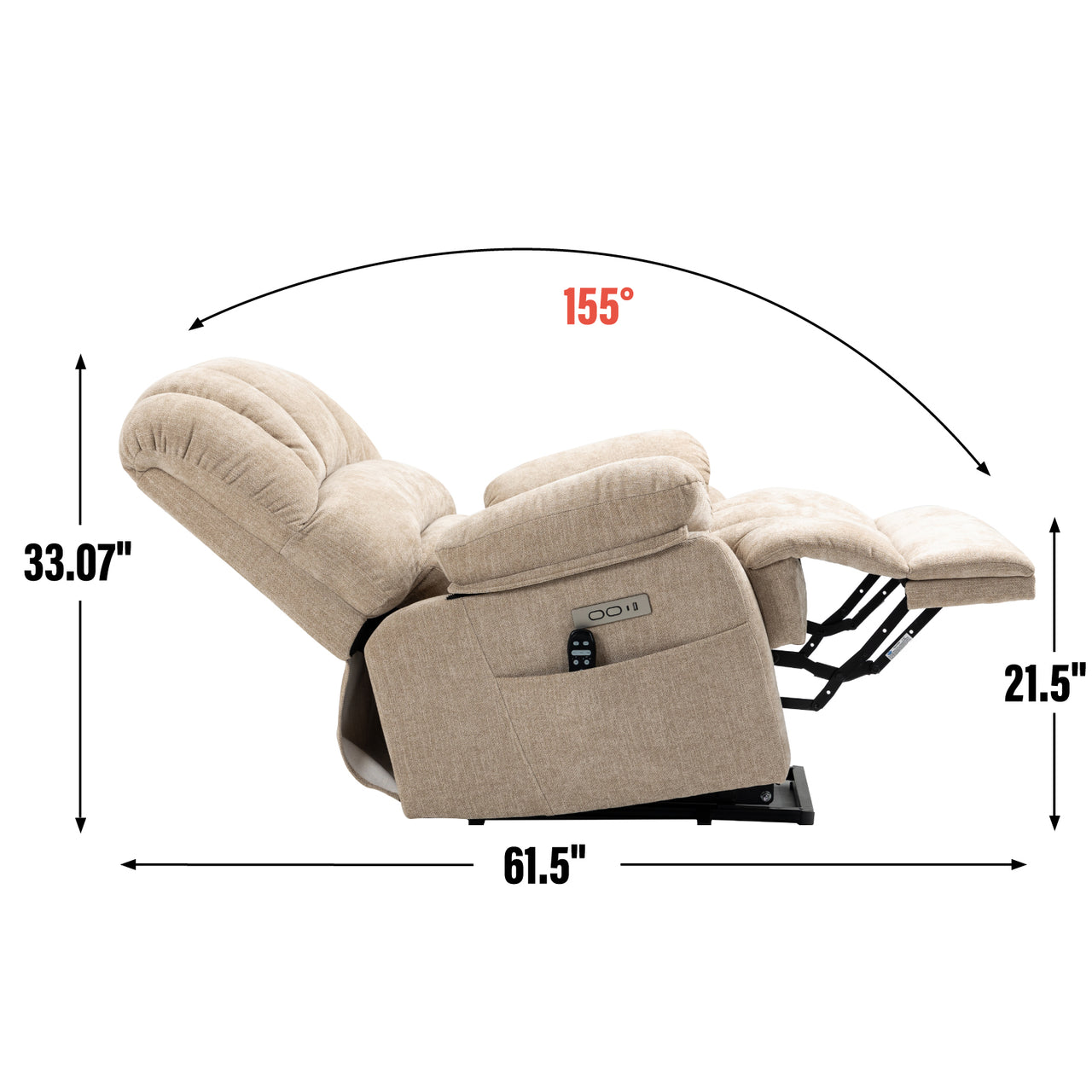 COZYLift 40" Recliner with Heat Massage - 7163 XL