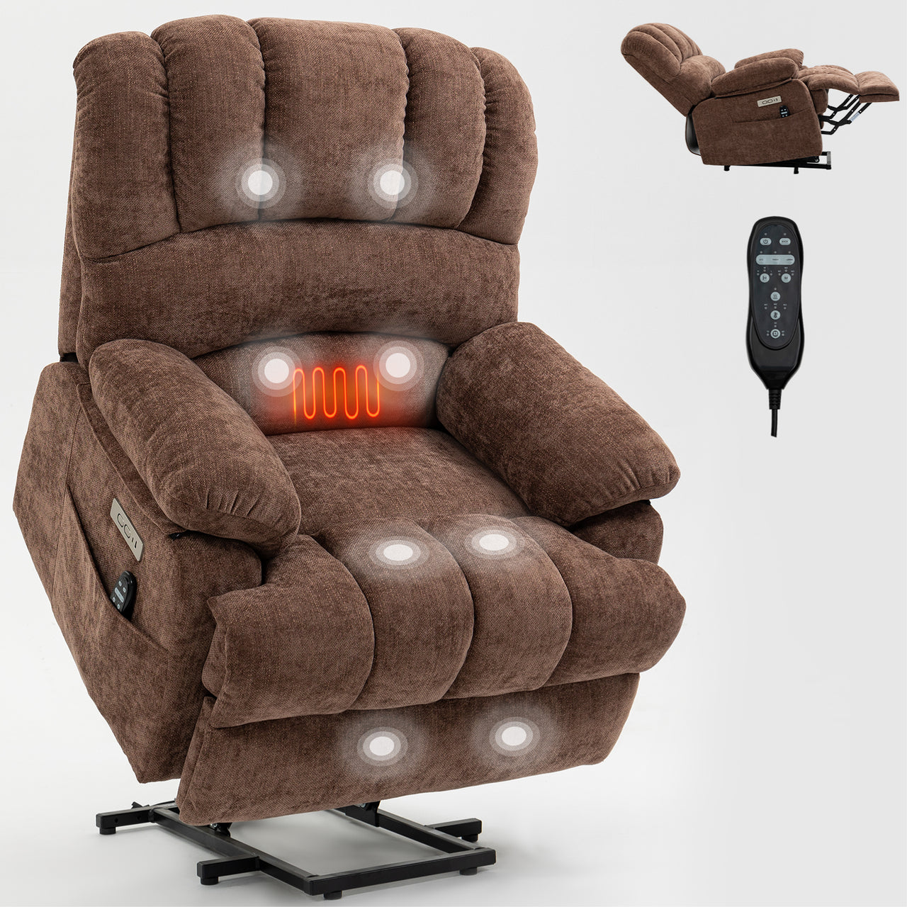 COZYLift 40" Recliner with Heat Massage - 7163 XL