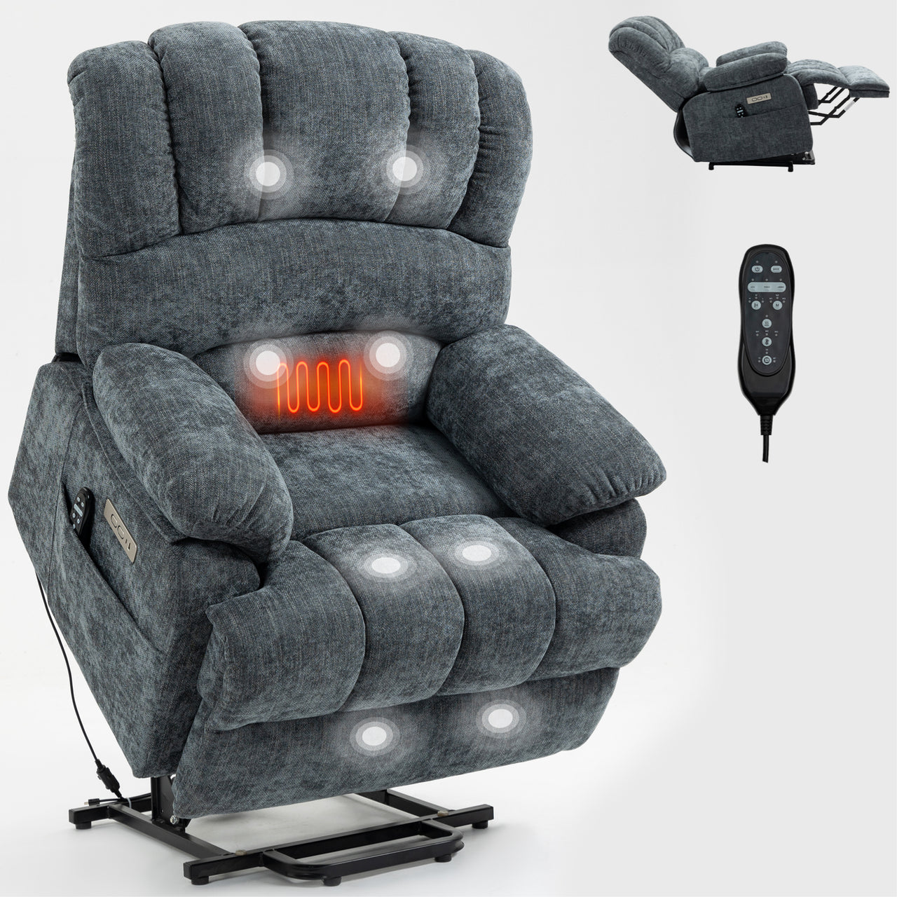 COZYLift 40" Recliner with Heat Massage - 7163 XL