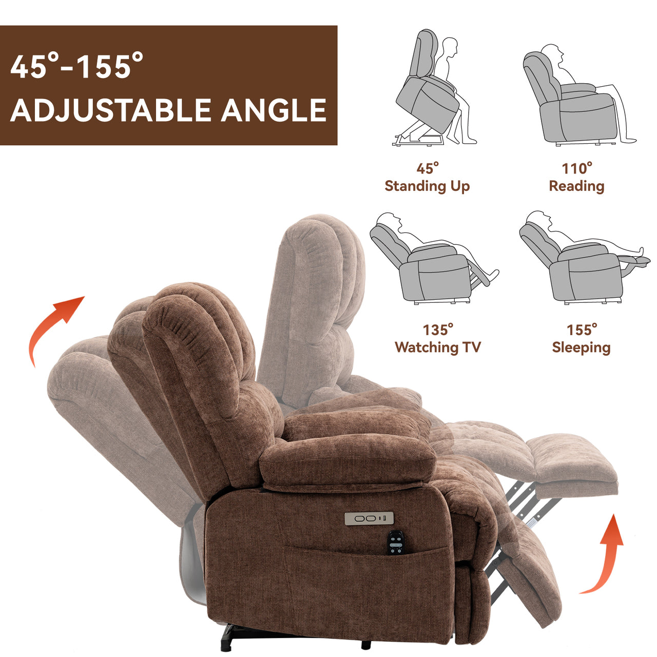 COZYLift 40" Recliner with Heat Massage - 7163 XL