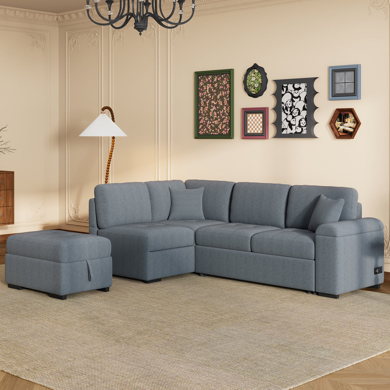 TYCHO 85" Sectional Sofa Bed