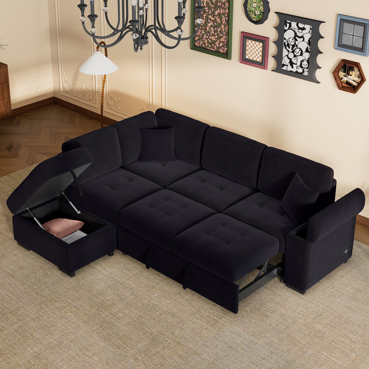 TYCHO 85" Sectional Sofa Bed