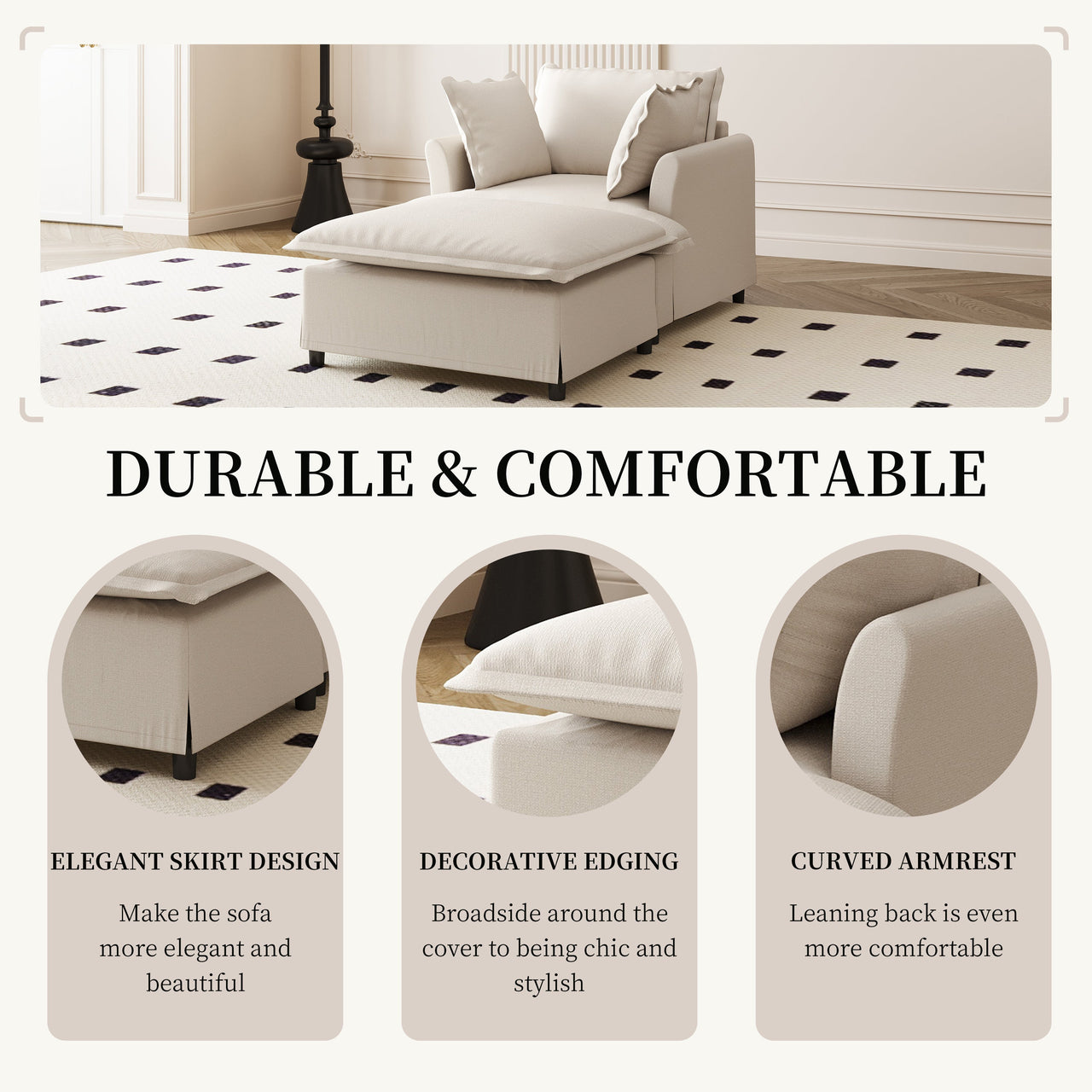 SYNOVI 37" Chair with Ottoman