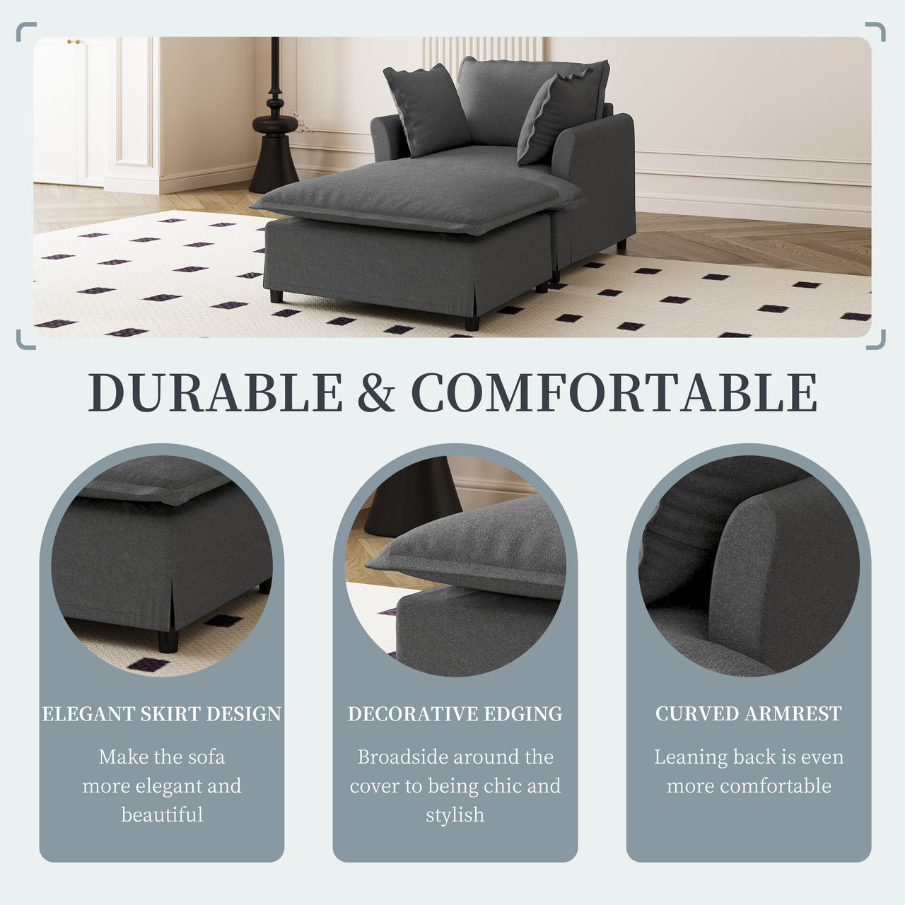 SYNOVI 37" Chair with Ottoman