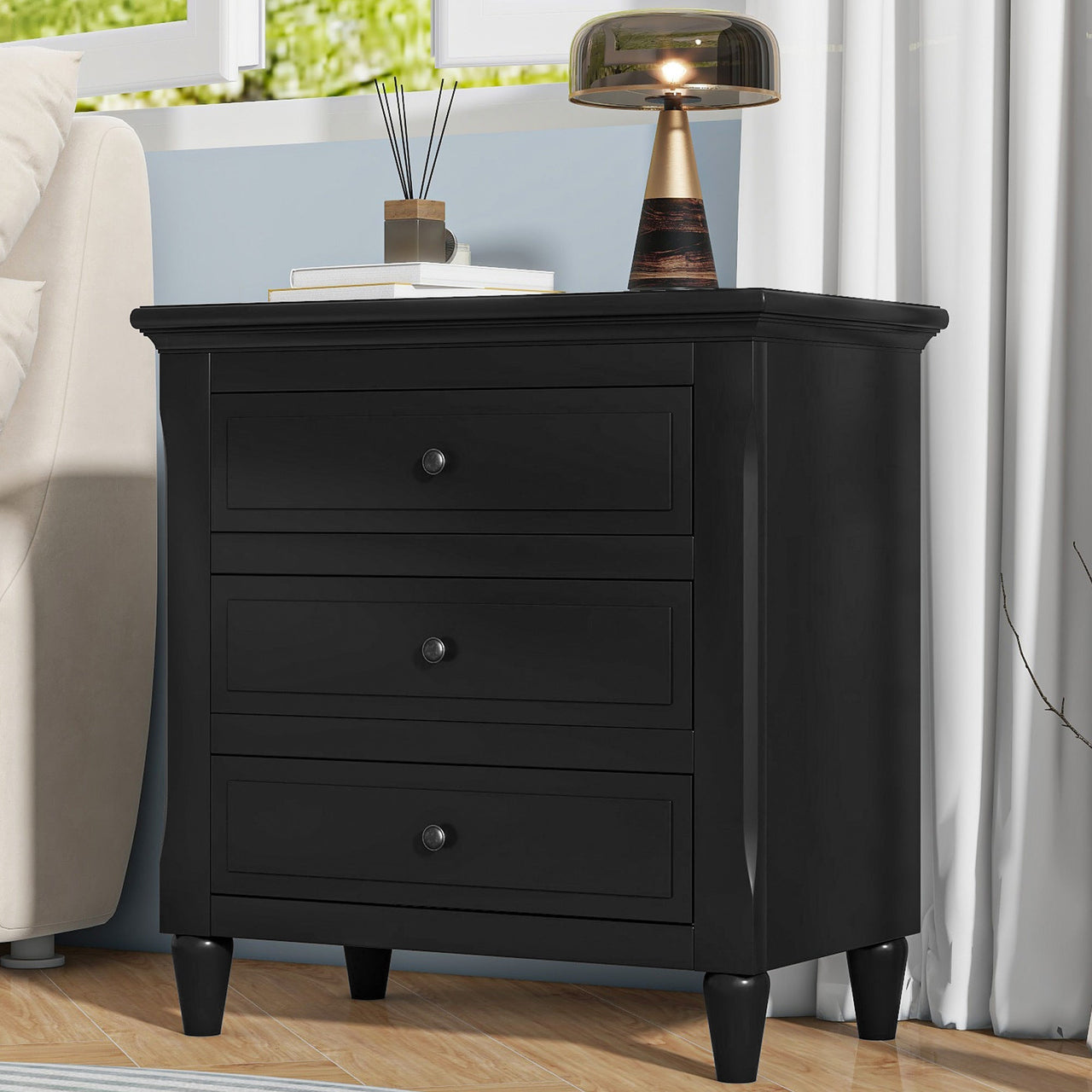 U_STYLE 3-Drawer Nightstand Storage Wood Cabinet (As Same As WF297663AAB)