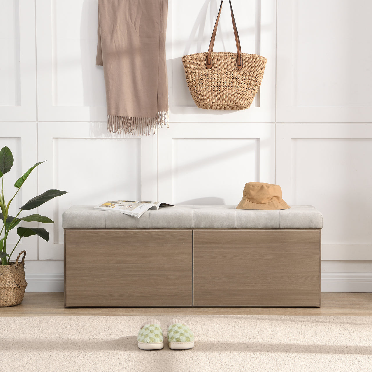 PEREGRINE 49" Shoe Storage Bench
