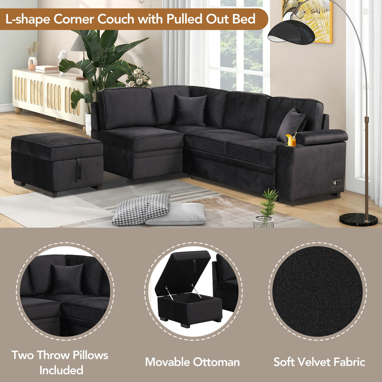 CYNTRA 85" Sectional Sofa