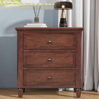 Thumbnail for U_STYLE Embrace sophisticated organization with a contemporary bedside cabinet featuring three robust drawers, offering ample space to store personal items and simplify your daily routine.
