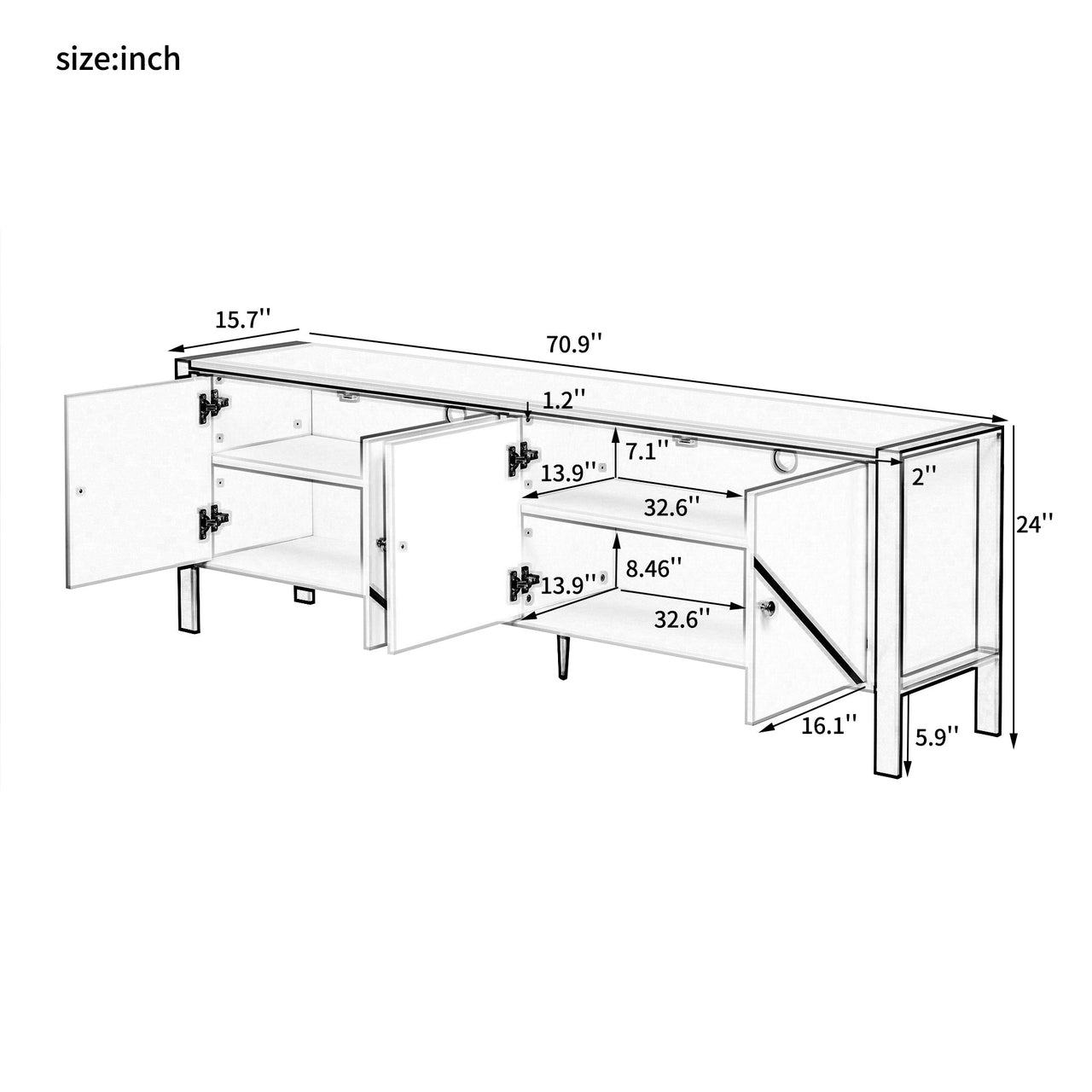 TRILUX 71" TV Stand