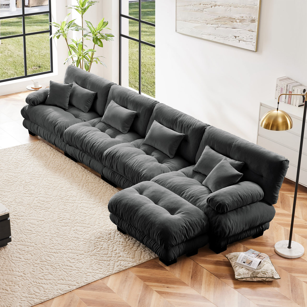 KIT 173" Sofa With 1 Ottoman
