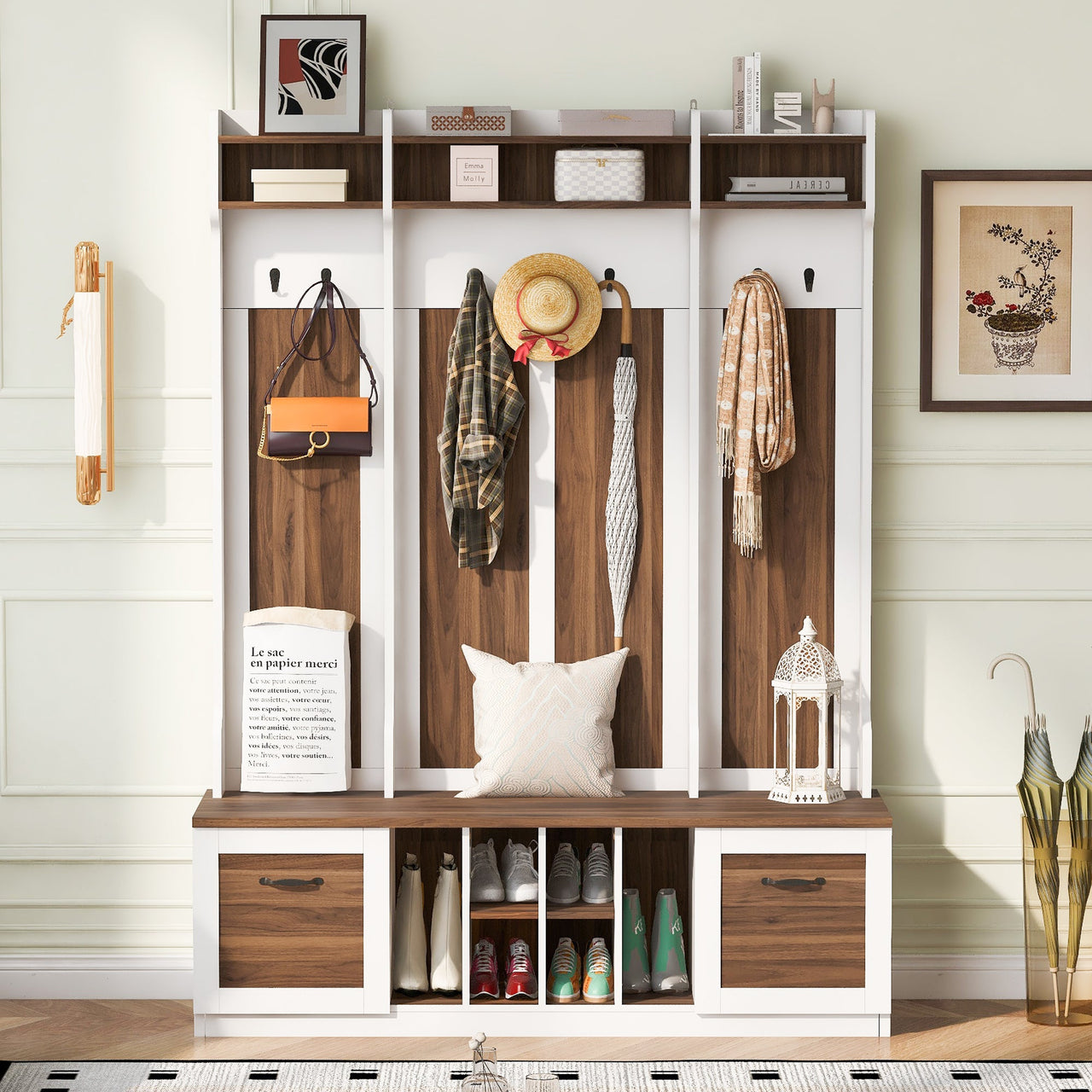 TRAVOXA 59" Entryway Bench