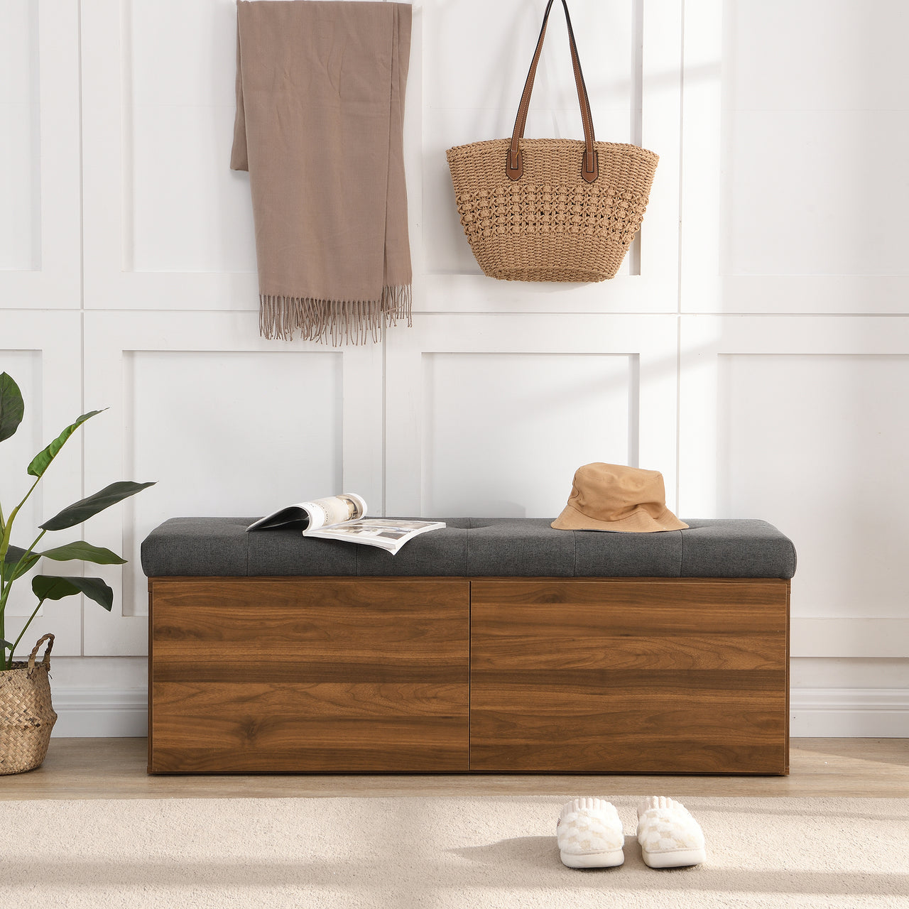 PEREGRINE 49" Shoe Storage Bench
