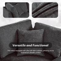 Thumbnail for U-style Upholstered Modular Sofa with Removable Storage Ottoman, 2 hidden cup holders, Sectional sofa for Living Room Apartment(5-Seater) (OLD SKU:WY000371AAE)