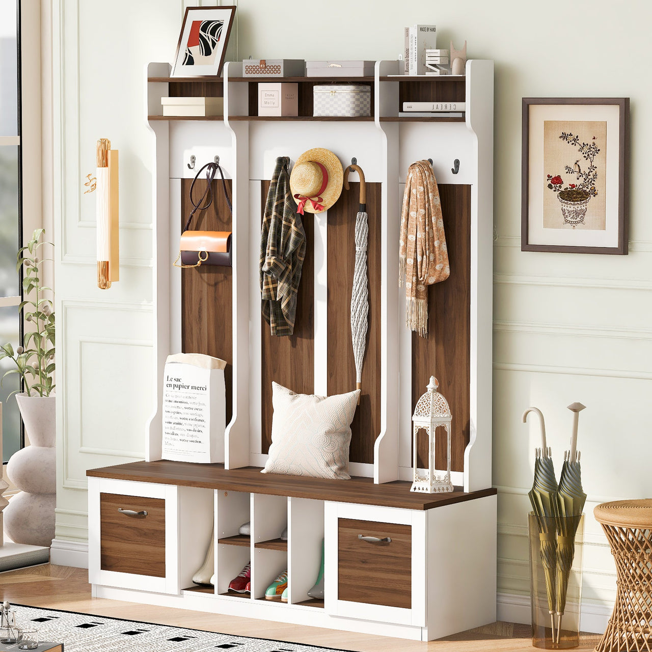 TRAVOXA 59" Entryway Bench
