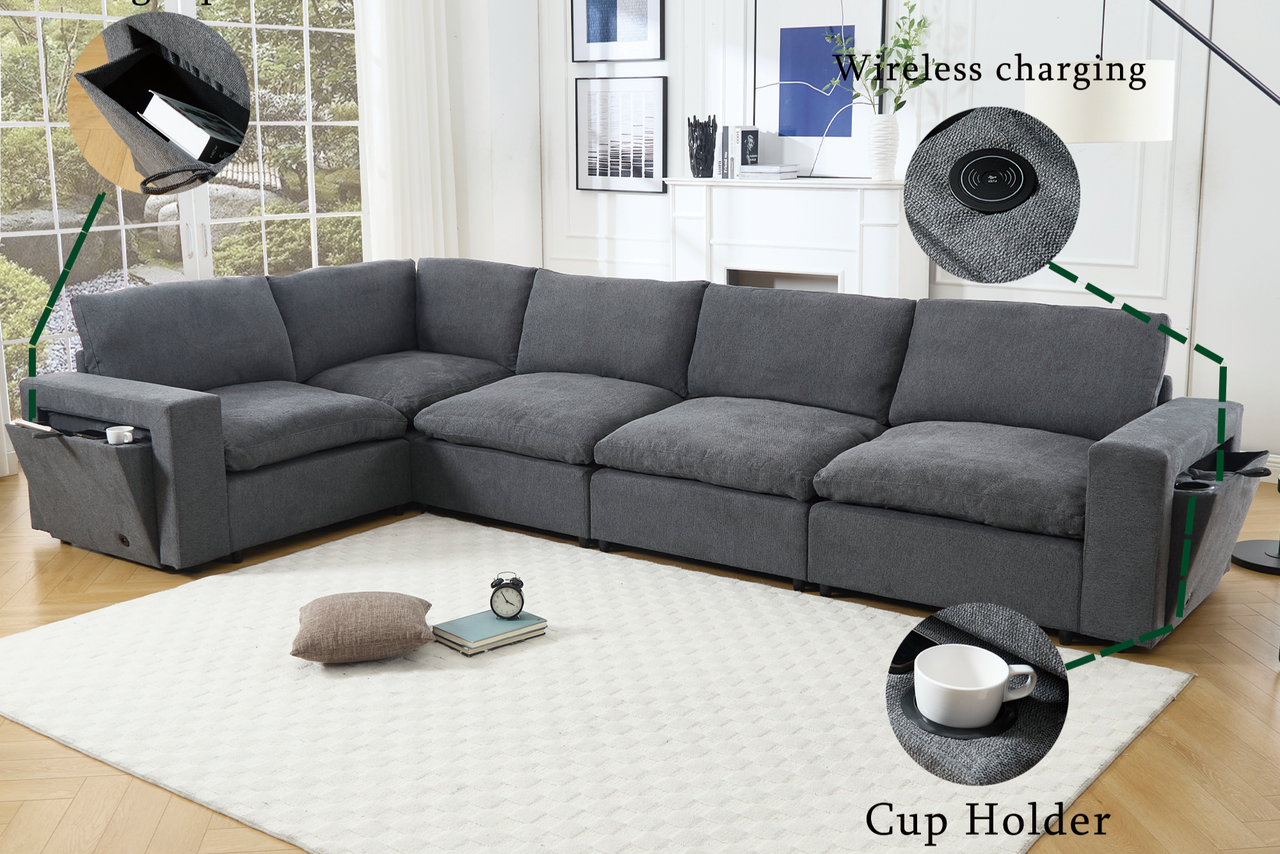 TOVRIX 141" Sectional Sofa