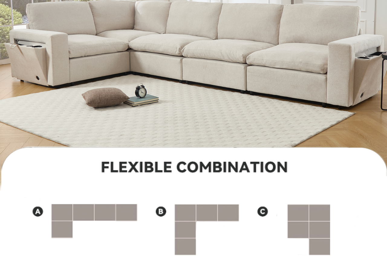 TOVRIX 141" Sectional Sofa
