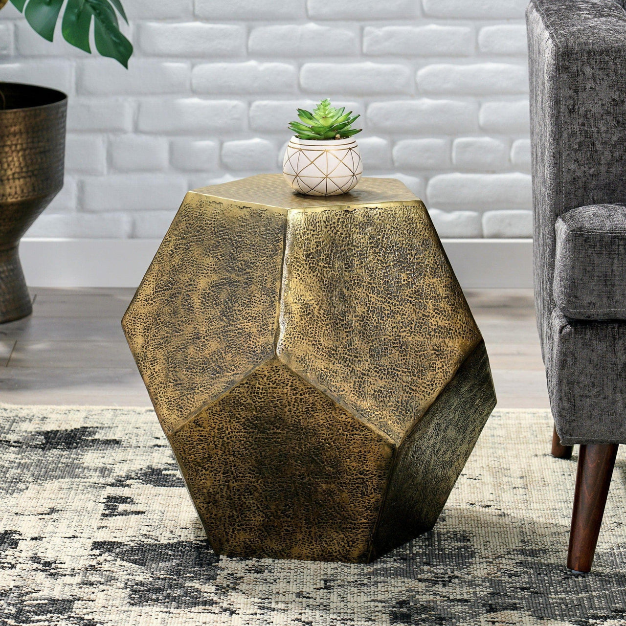 HexaGold 20" Side Table
