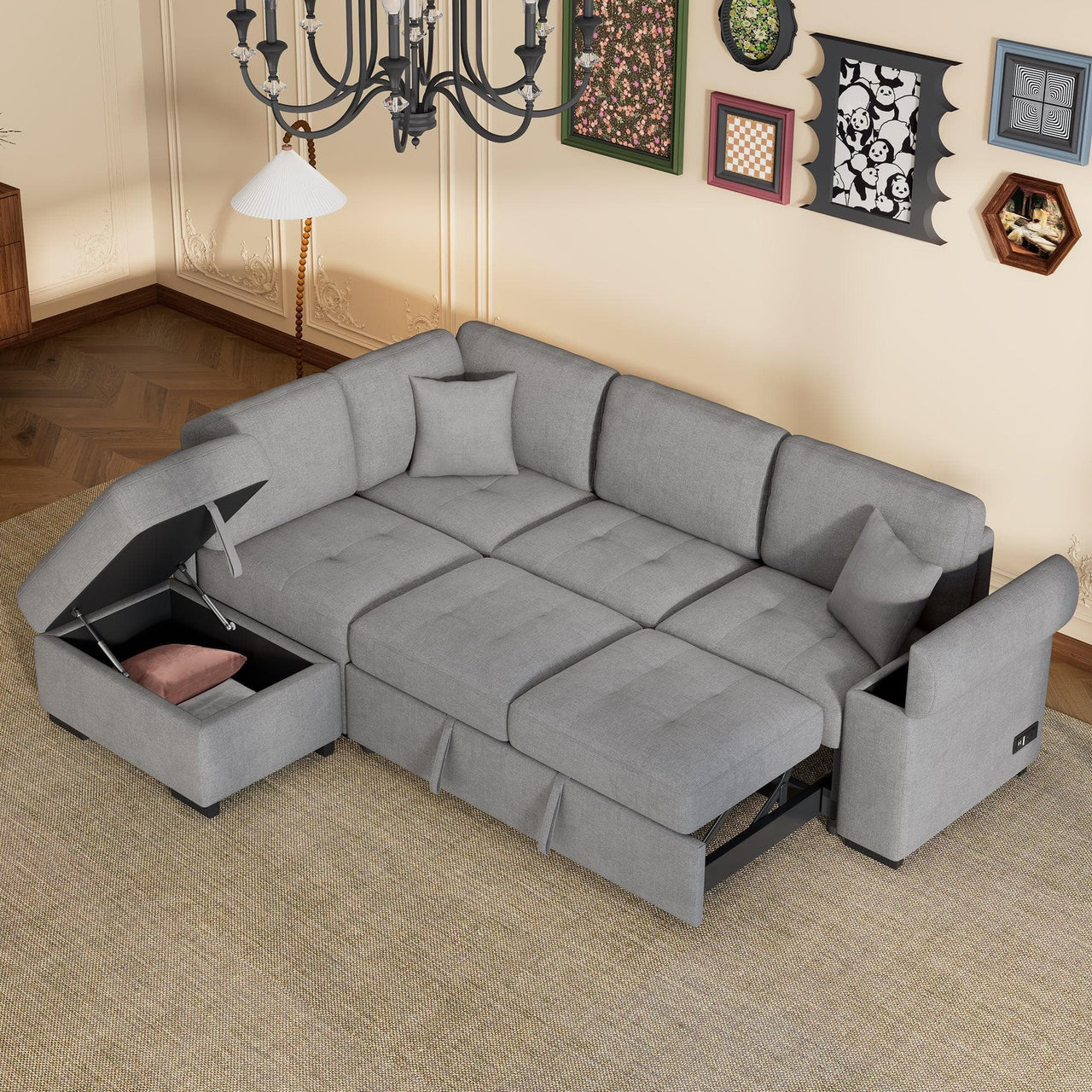 TYCHO 85" Sectional Sofa Bed
