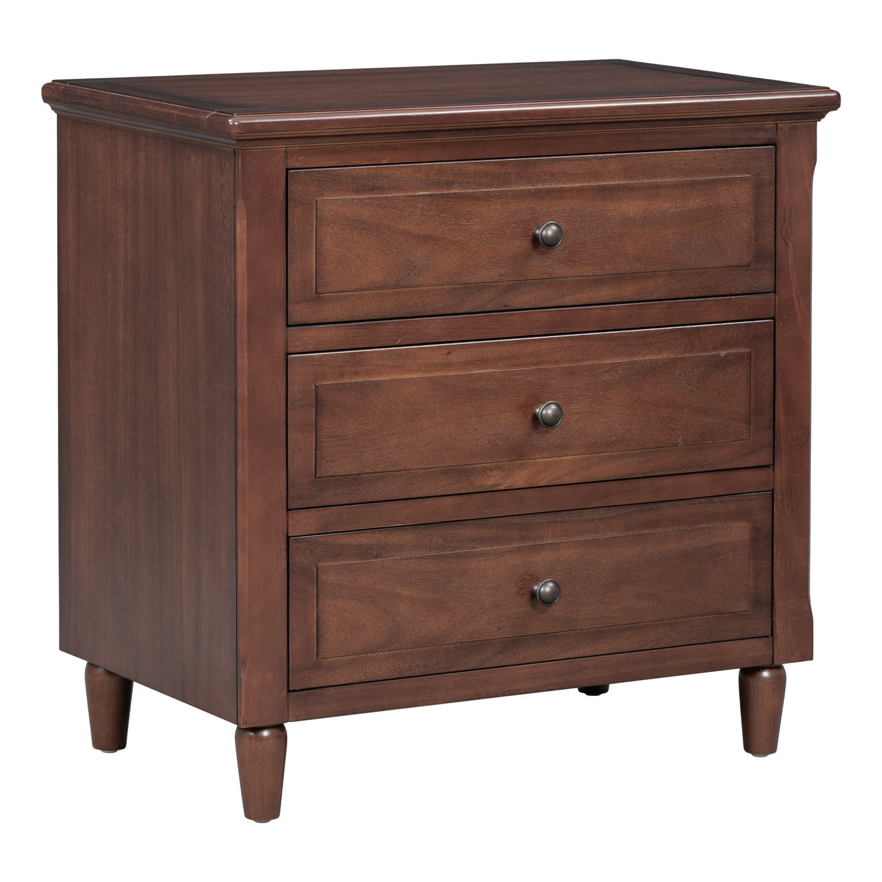U_STYLE Embrace sophisticated organization with a contemporary bedside cabinet featuring three robust drawers, offering ample space to store personal items and simplify your daily routine.