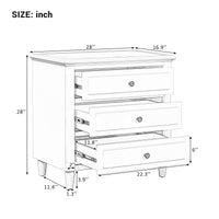 Thumbnail for U_STYLE 3-Drawer Nightstand Storage Wood Cabinet (As Same As WF297663AAB)