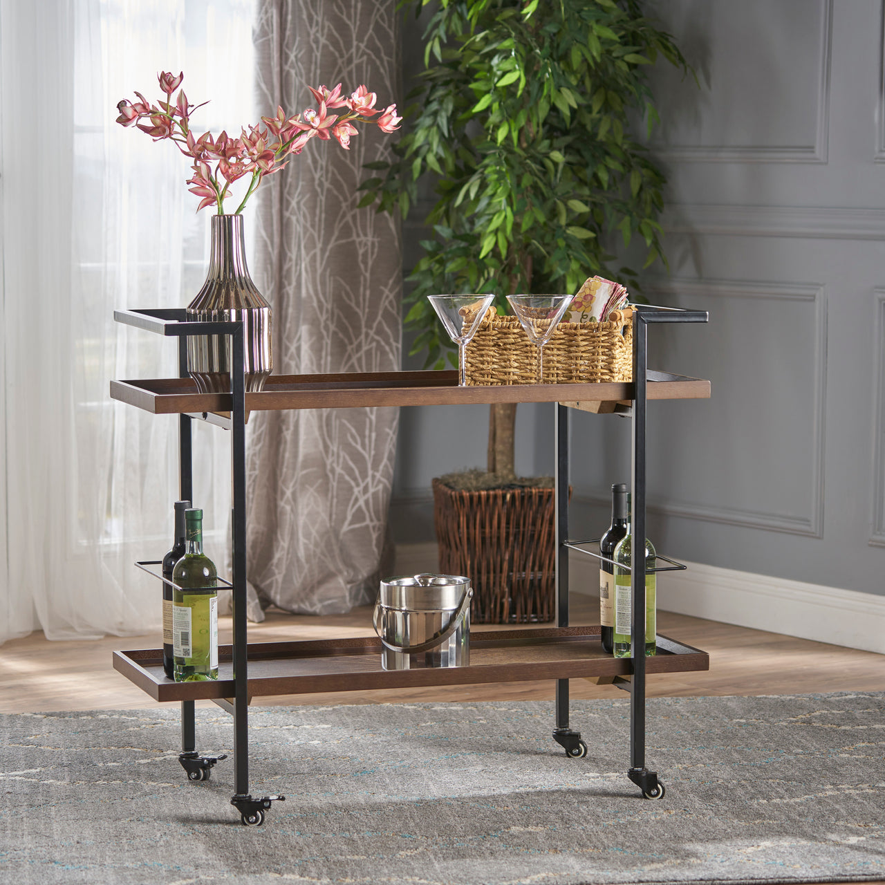QUYLEX 38" Bar Cart