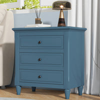 Thumbnail for U_STYLE 3-Drawer Nightstand Storage Wood Cabinet