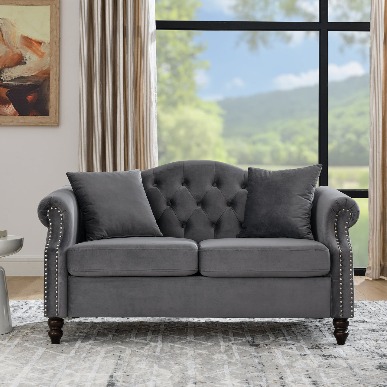 SYLVIE 57" Chesterfield Loveseat