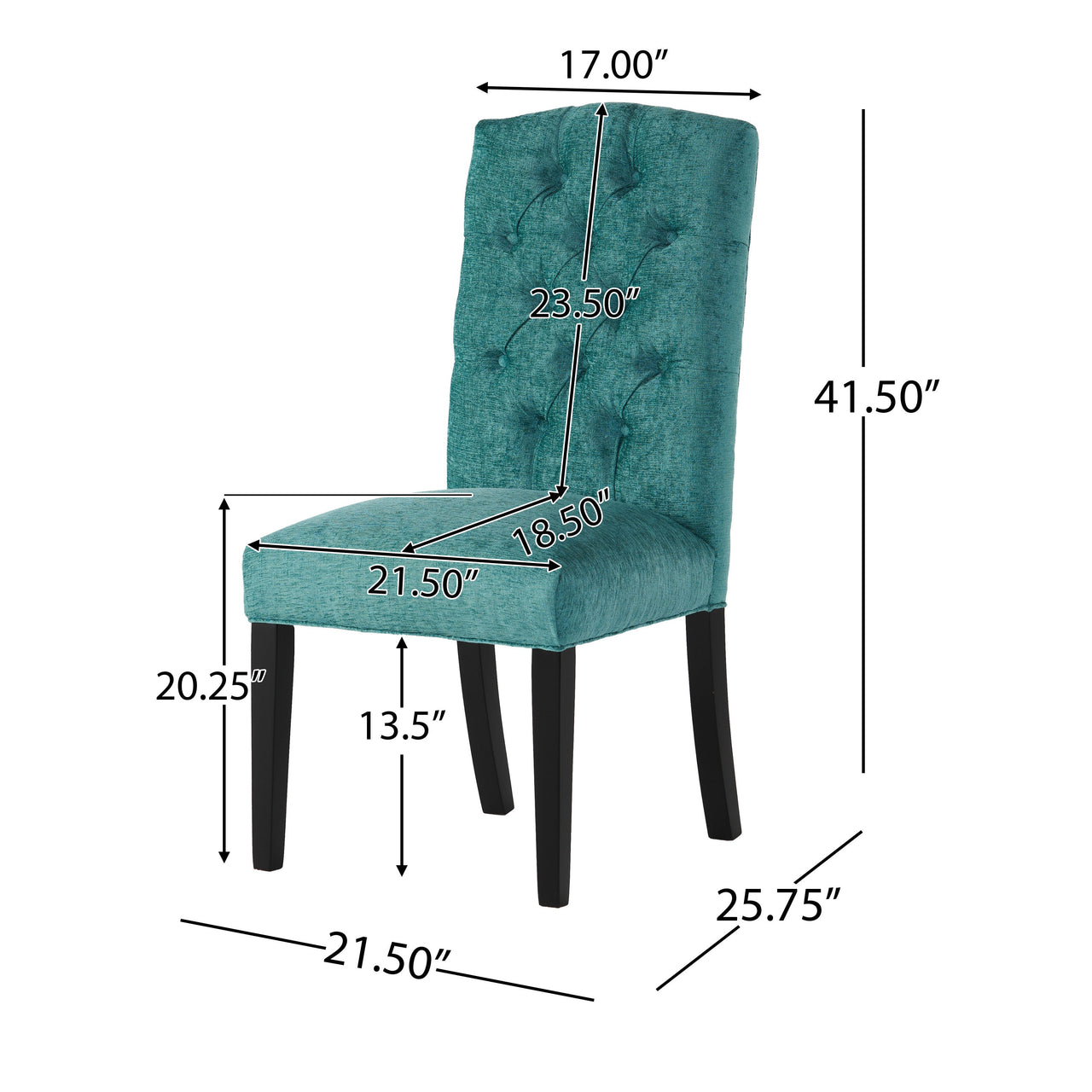 QINTEX 21" Dining Chair Set Of 2