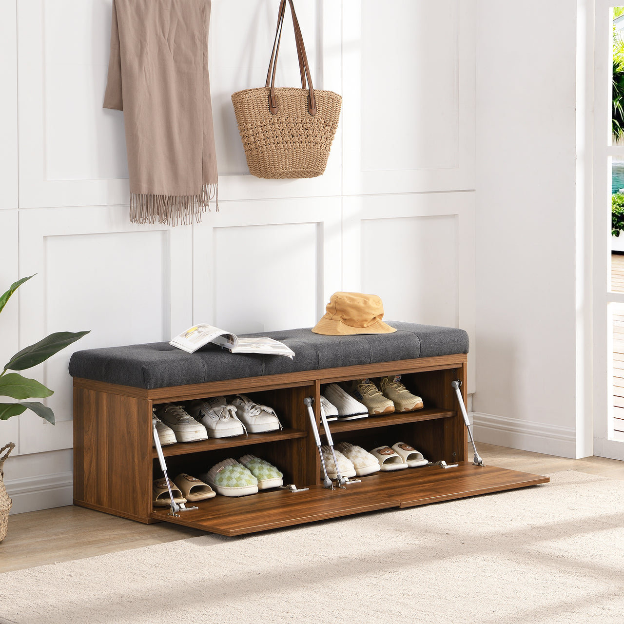 PEREGRINE 49" Shoe Storage Bench