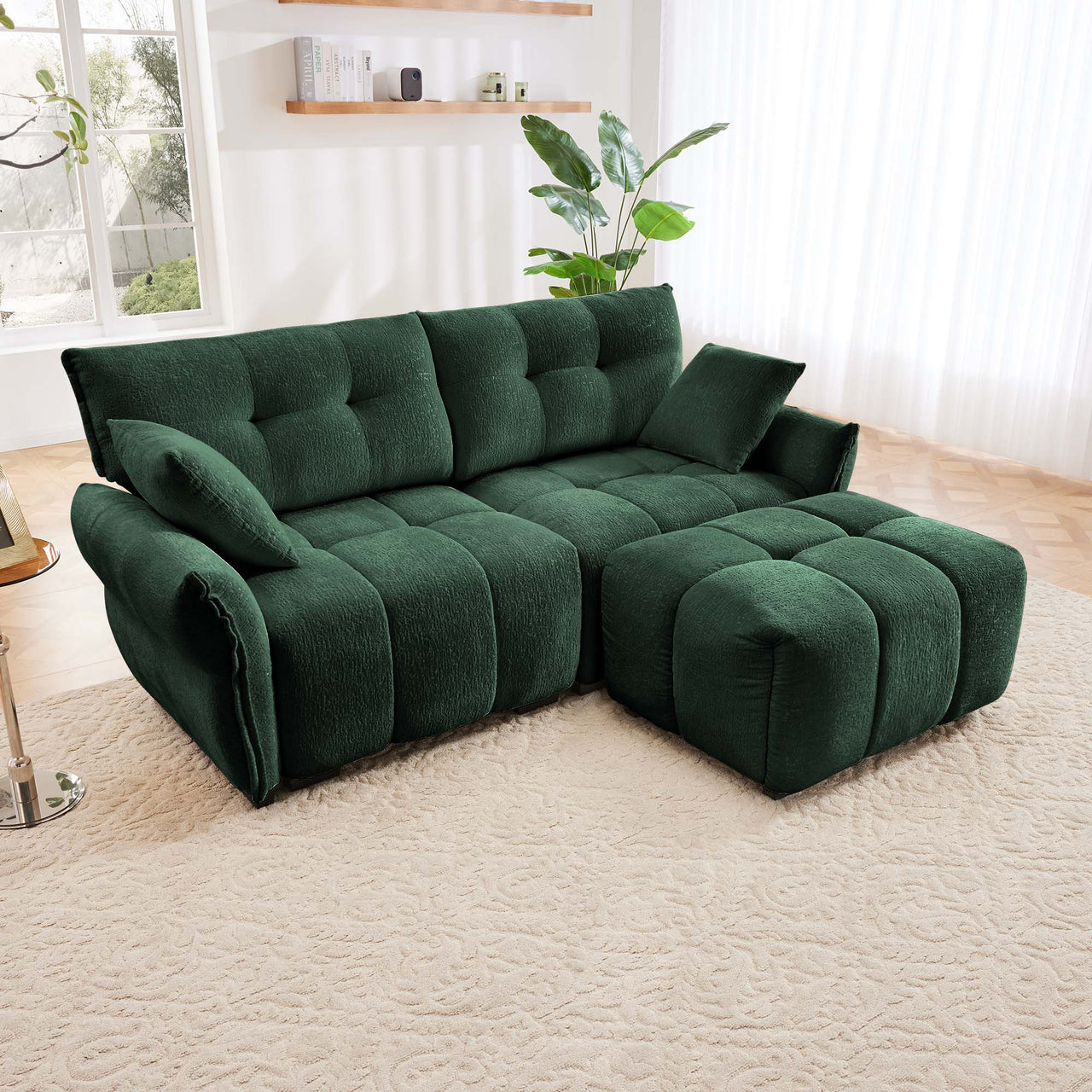 CELESTE 78" Charlotte 2 Seater Sofa With 1 Ottoman