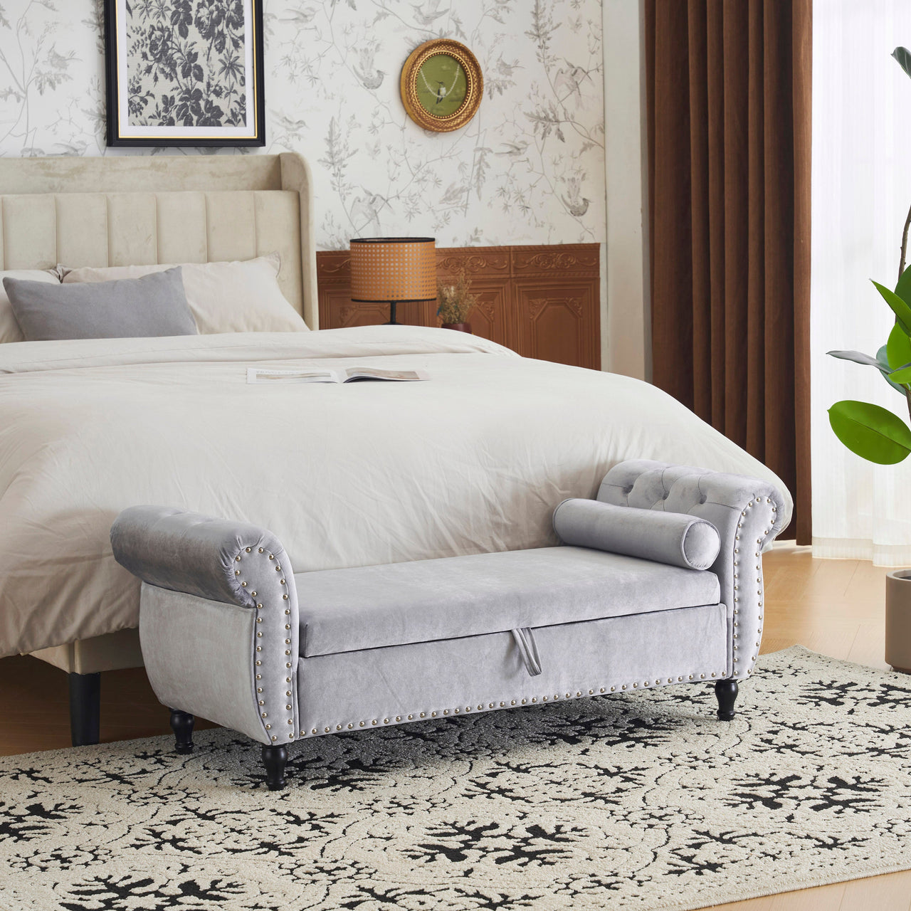SOLENNE 51" Storage Ottoman