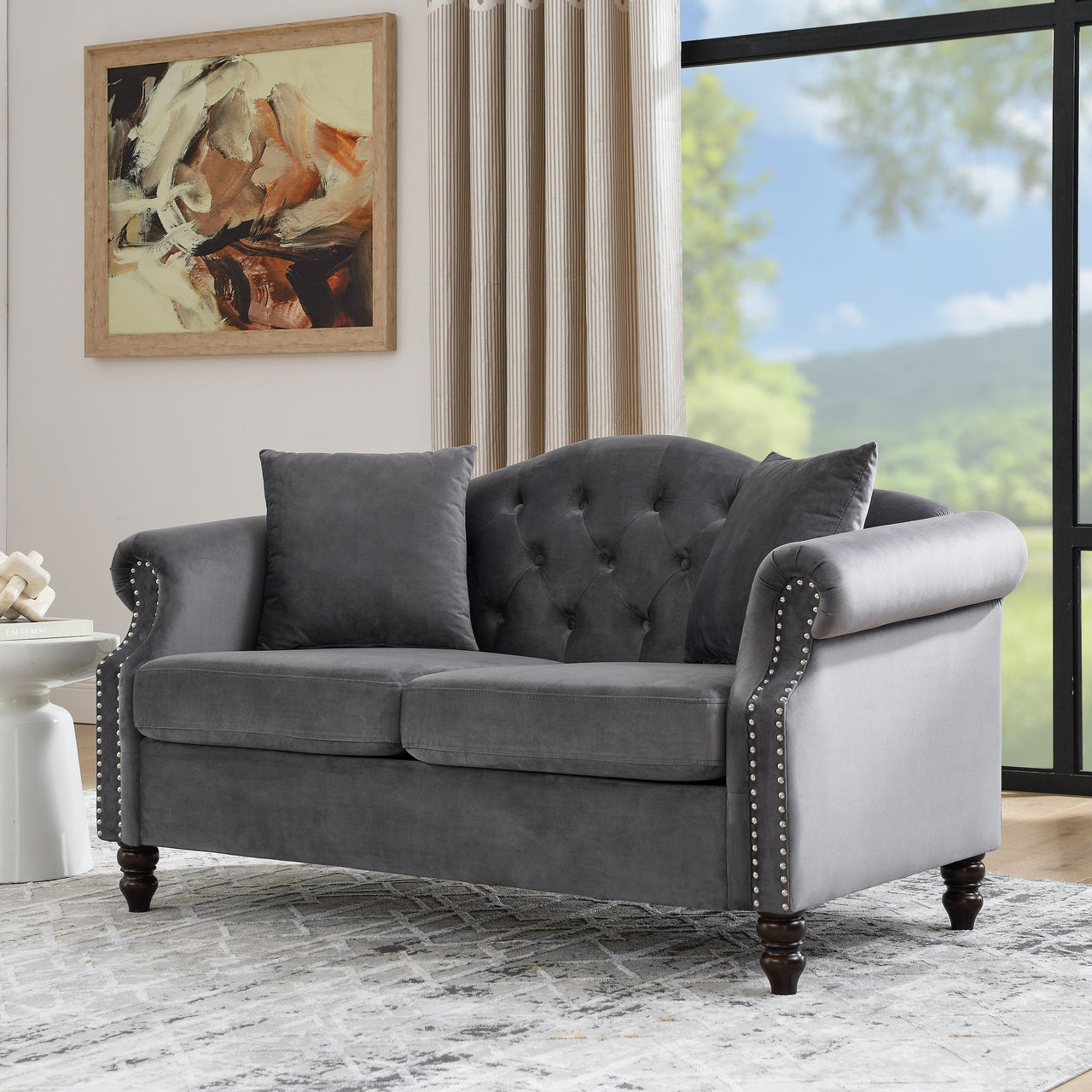 SYLVIE 57" Chesterfield Loveseat