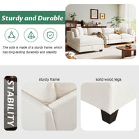 Thumbnail for U-style Upholstered Modular Sofa with Removable Storage Ottoman, 2 hidden cup holders, Sectional sofa for Living Room Apartment(5-Seater) (OLD SKU:WY000371AAA)