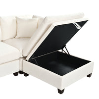Thumbnail for U-style Upholstered Modular Sofa with Removable Storage Ottoman, 2 hidden cup holders, Sectional sofa for Living Room Apartment(5-Seater) (OLD SKU:WY000371AAA)