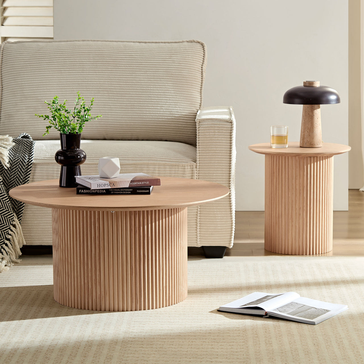 RHEA 18" Fluted Side Table