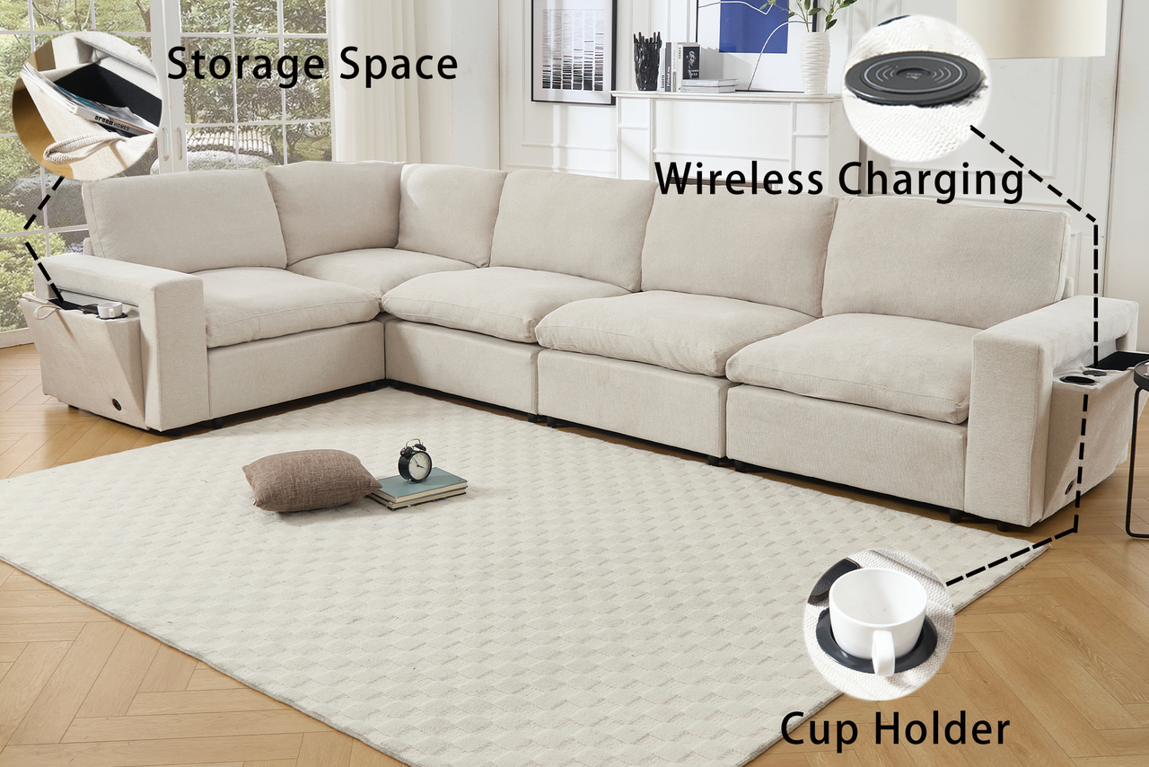 TOVRIX 141" Sectional Sofa