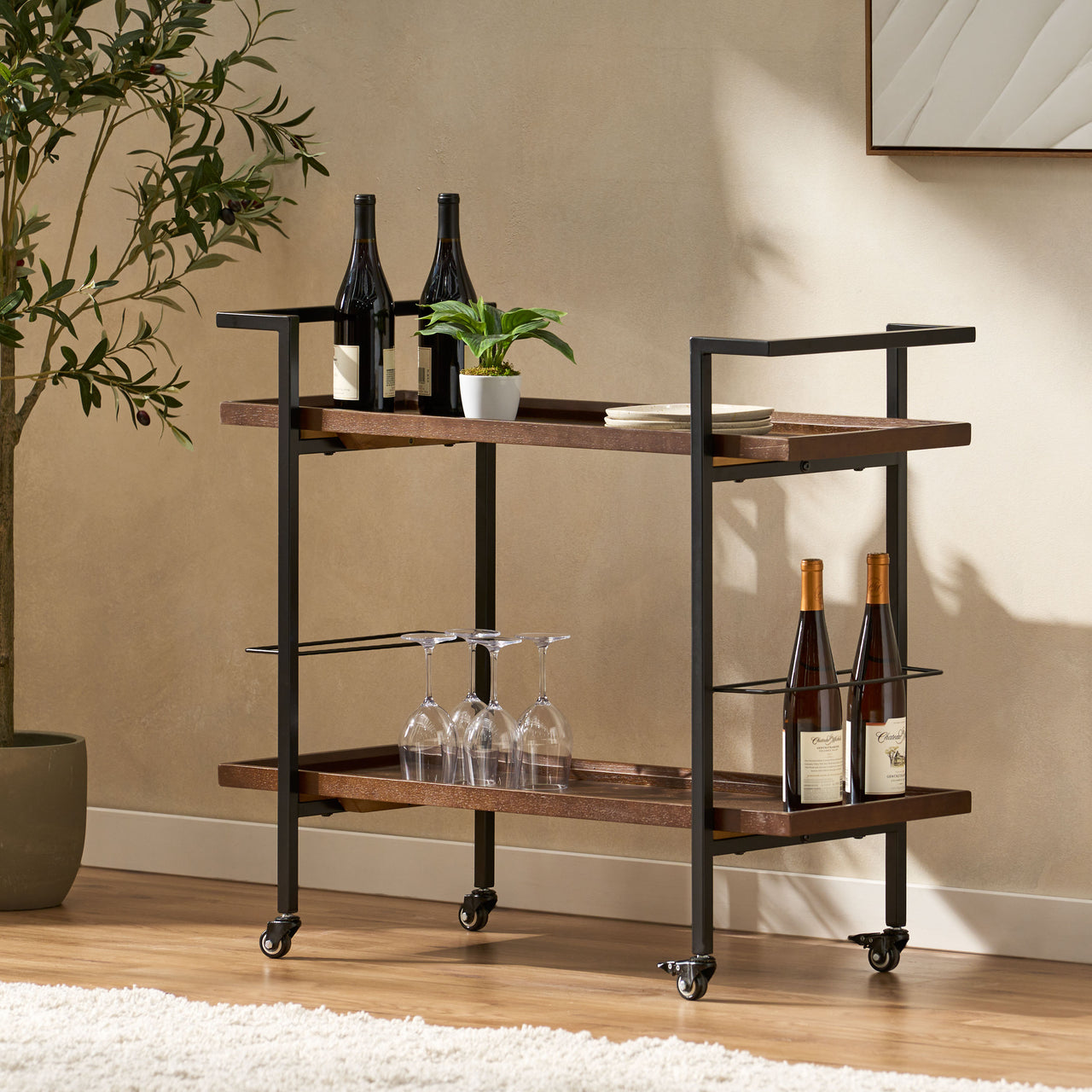QUYLEX 38" Bar Cart