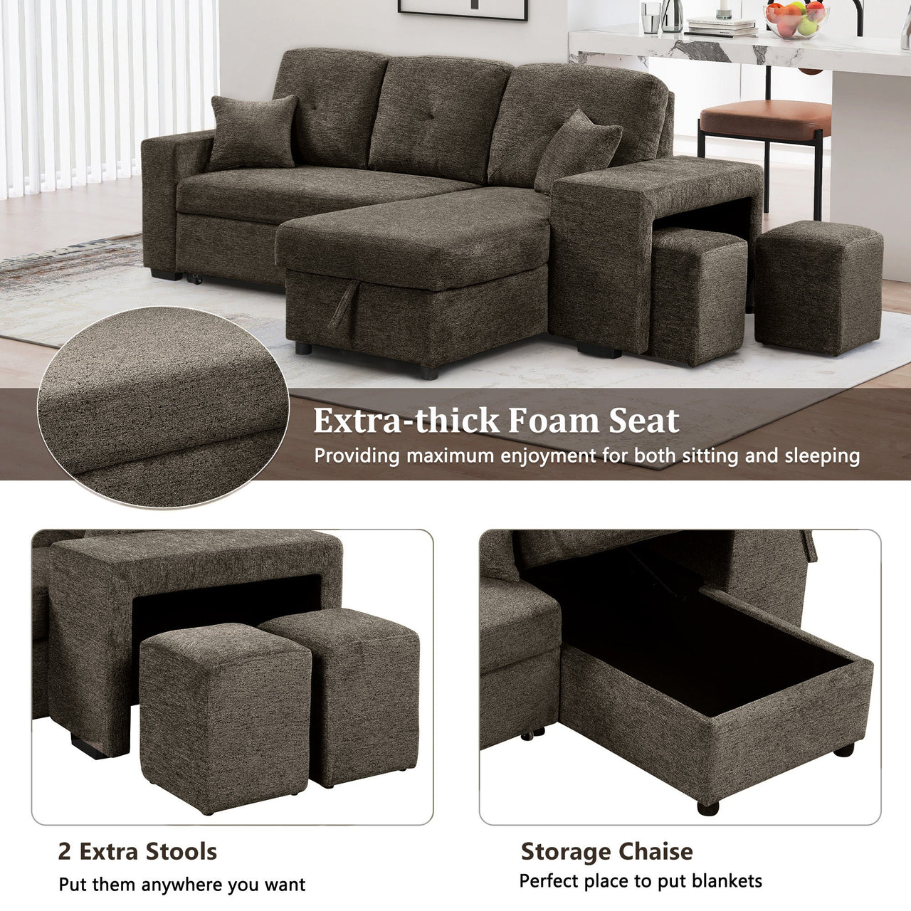 PYLORA 95" Sectional Sofa