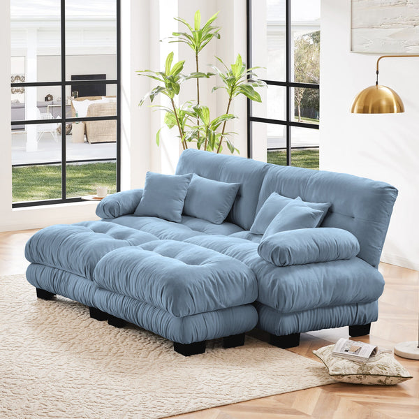 Cozy Loveseat with Ottomans