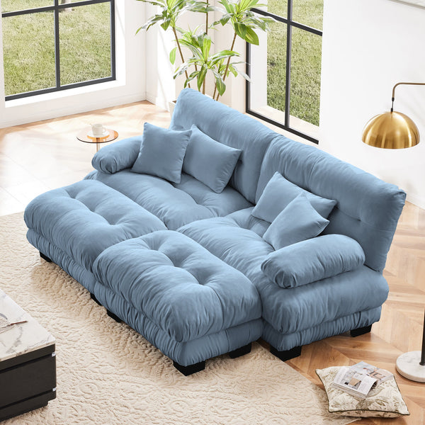 Cozy Loveseat with Ottomans