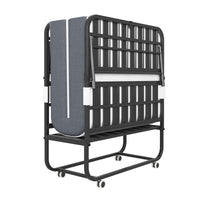 Thumbnail for Twin Folding Bed with Memory Foam Mattress Portable Rollaway Bed Sturdy Metal Frame 75' x 38'