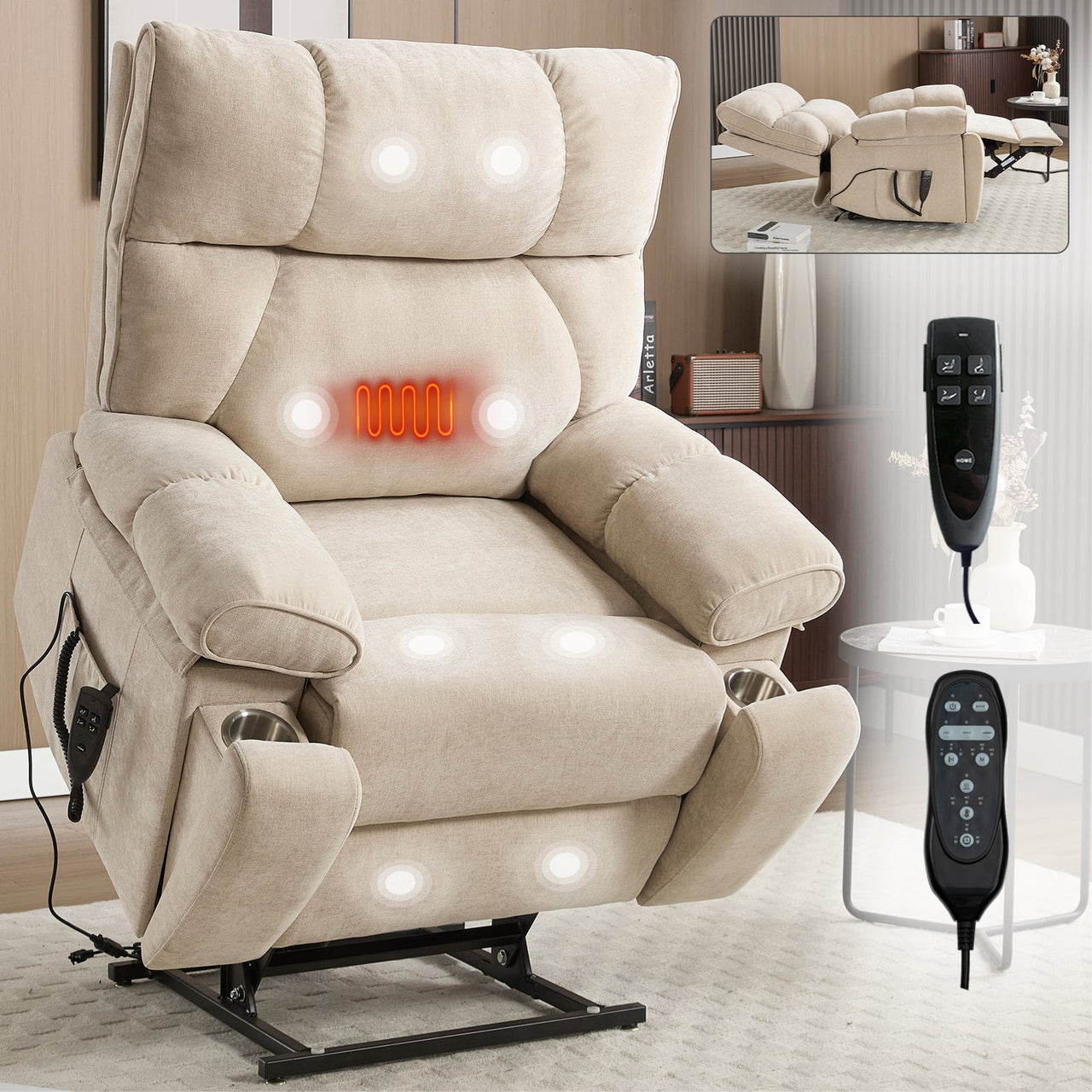 COZYLift 41" Recliner with Heat Massage - 0243